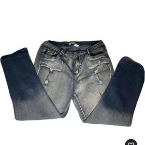Hybrid & Company Size 18 Womens Blue Jeans Distressed Casual Denim Pants
